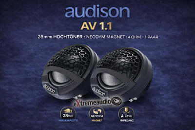 Audison Voce AV 1.1 - 28mm Hochtöner AV1.1 SET TWEETER 28mm + GRILLES 1 Paar