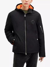 NWT ALLSAINTS Rockpile Cotton Blend Hooded Jacket in Black  MEDIUM