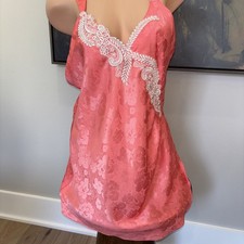 VTG Gold Label VICTORIA'S SECRET Satin Floral Fairy Dress Nightie Ruched Medium