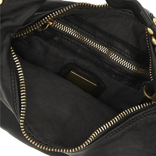 Campomaggi Ametista Round Shoulder Bag Black Leather Studs C039420ND - Picture 5 of 6