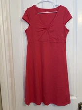 Horny Toad - Women’s Red/Pink Cap Sleeved Midi Dress.  Size L