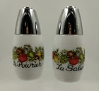 Vintage Gemco Milk Glass Salt  And Pepper Shakers French La Saliere/Le Poivrier