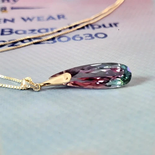 Natural 21 CT Color Change Alexandrite Certified Gemstone Pendant 925 Silver - product listing photo