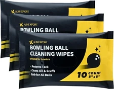 Alimi Xport Bowling Ball Cleaner Wipes - 30 Counts, Quick Refresh Pad for Oil, D