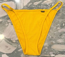NEW Victoria Secret PINK Cotton High Leg String Bikini Panty - Golden Mustard XL