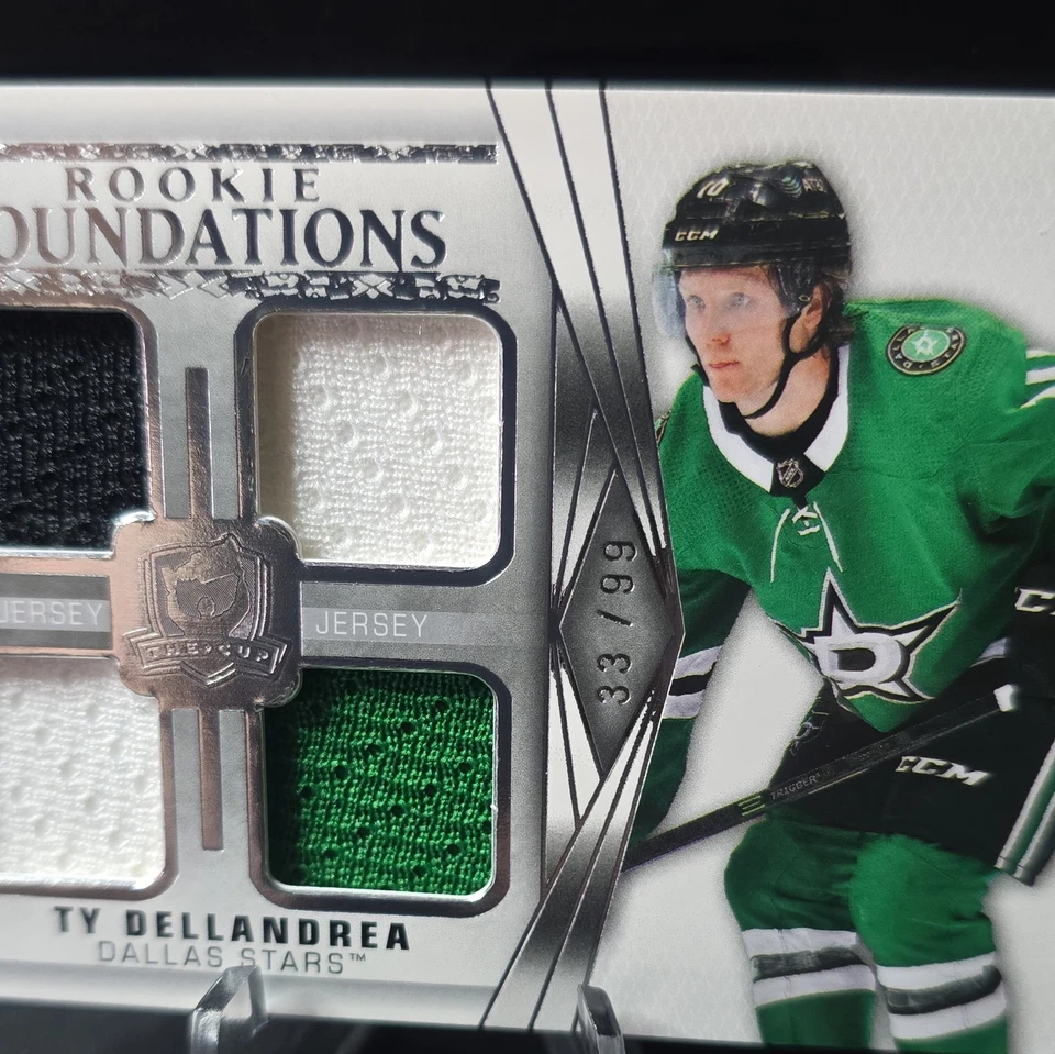 20-21 UD Upper Deck The Cup Rookie Foundations  Quad Ty Dellandrea  /99 Jerseys - Image 3 of 4