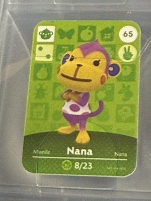 Nana Animal Crossing #65 New Horizons Amiibo NFC Mini Card VG