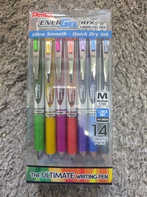 Pentel EnerGel RTX Liquid Gel Pen, Ultimate Writing Pen Medium 0.7mm 14ct