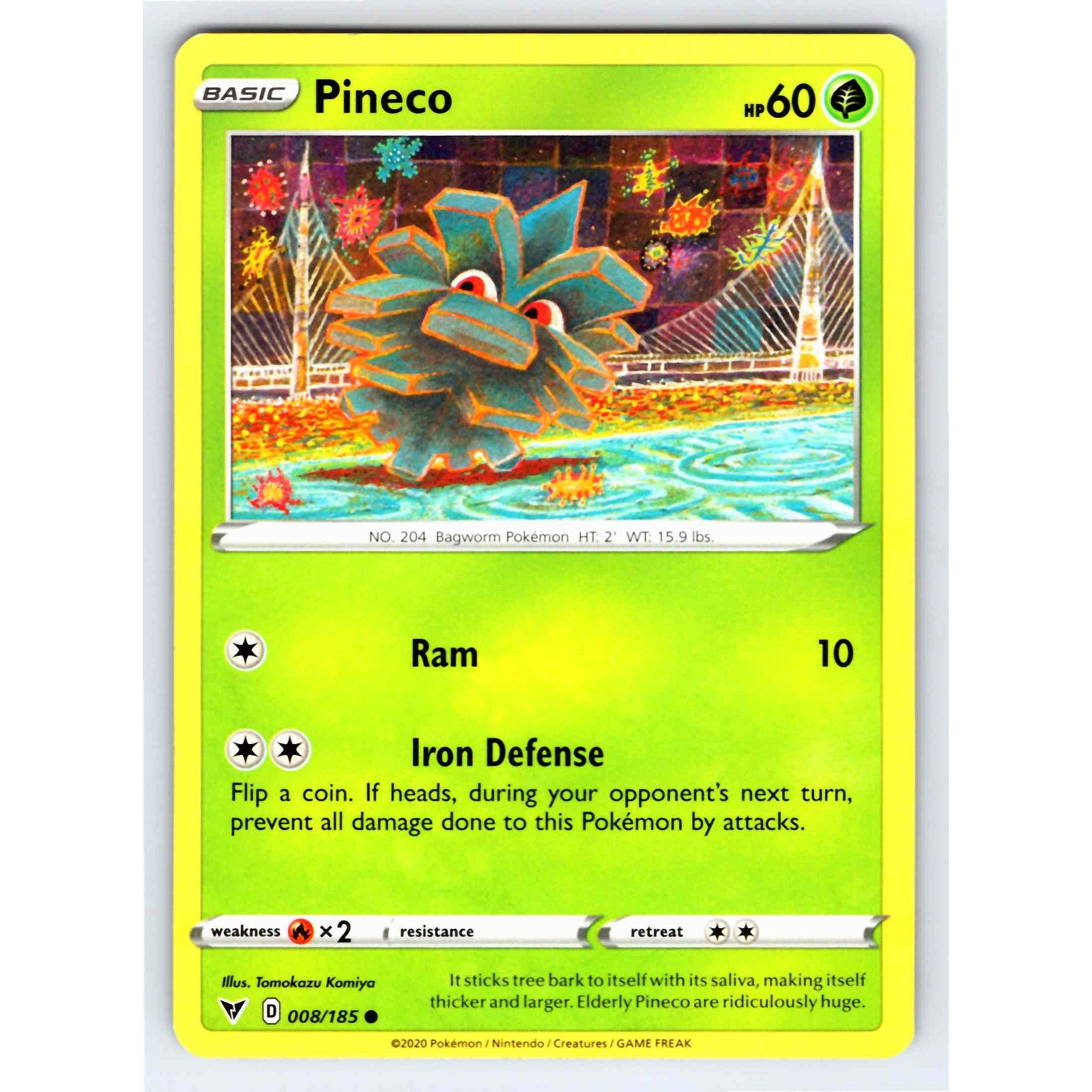 Pineco 8/185 Vivid Voltage Pokemon Card NM TCG singles Near Mint English