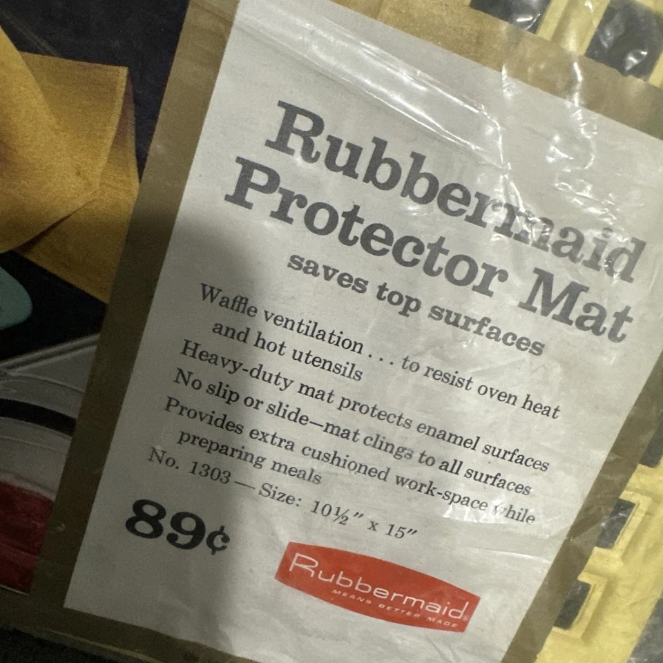 VTG  Rubbermaid Large Sink Stove Top Mat Protector 10 1/2  x 15" Red NOS 1961 - Image 2 of 4