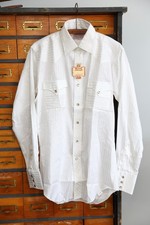 Vintage H Bar C Ranchwear Shirt Mens XL Western Pearl Snap White striped