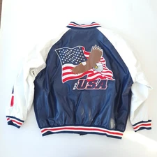 NWT Steve And Barrys XXL USA Eagle Varsity Jacket Men's Wool American Flag