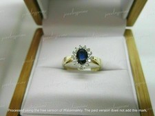2Ct Oval Cut Lab-Created Blue Sapphire Engagement Ring 14K Yellow Gold Plated