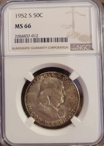 1952-S Franklin Half Dollar NGC MS66