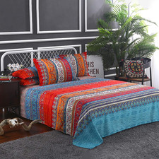 Boho Sheets Set Queen 4 PCS Boho Colorful Tribal Striped Bed Sheets 14" Deep...