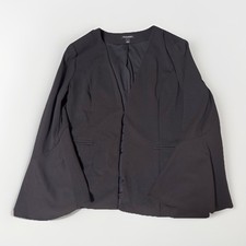 Size L Roz Ali Women s Black Business Blazer Jacket with Long Flared Sleeves