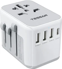 TESSAN Universal Travel Adapter, International Power Adapter with 4 USB Ports (1