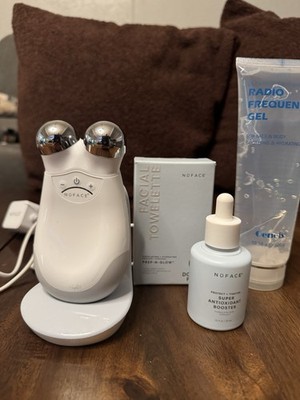 NuFACE Trinity Mini Facial Massager Kit w/ Stand App Compatible White/Silver
