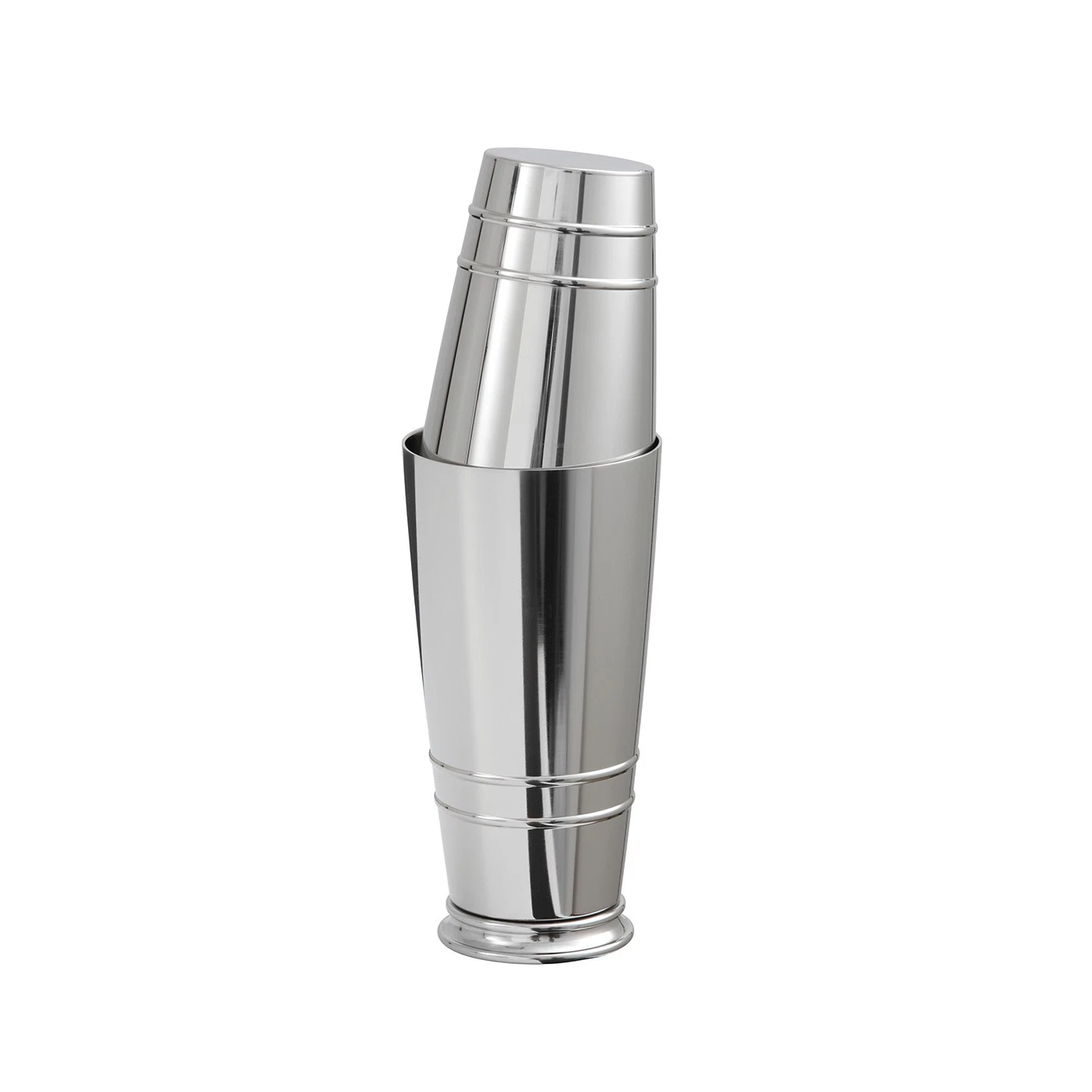 Fortessa Crafthouse 11" Two-Piece Footed Polished Stainless Steel Boston Cocktail Shaker - Thumbnail 3