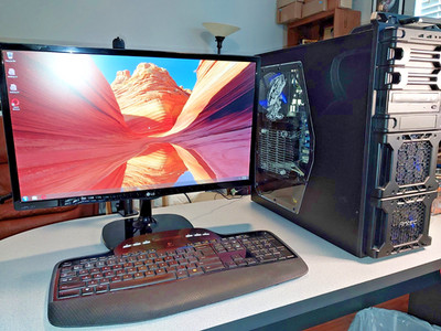 PC Set Gigabyte Z68A i5-2400K 8GB RAM 60 Gb SSD+4Tb HDD 24'' Monitor Win 7