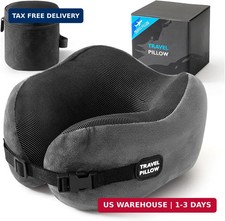 Neck Pillow Memory Foam Adjustable Clasp for Airplane Travel