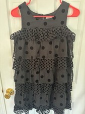Old Navy Girl's Black Polka Dots Tiered Dress Size XL 14 New W/ Tags Beautiful
