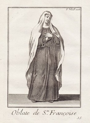 Oblate Santa Francesca Romana Roma monk Tracht costume engraving 1790