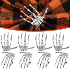 Halloween Napkin Rings Decoration 8 Pcs, Metal Holders for Silver Claw 