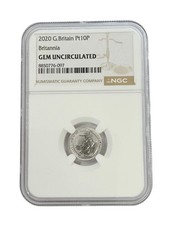 2020 Britain 1/10 oz Platinum Britannia NGC Gem Uncirculated 2460.00 per troy oz