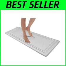 Fast Drying Memory Foam Bath Mat - 24x58, Light Grey