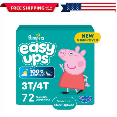 Pampers Easy Ups Training Pants Size 5 (3T-4T), 72 Count, Mega Pack Diapers Bag