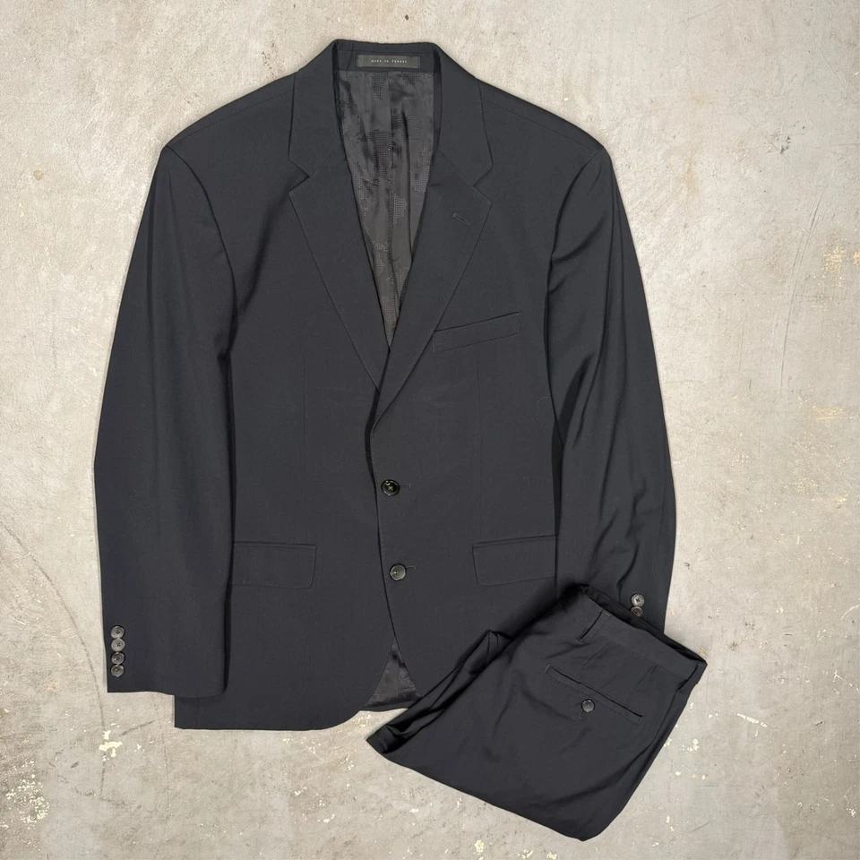 Hugo Boss Suit 2pc Black Travel Columbo Wool Fabric Jets/Lenon 38 S 34x28 - Image 2 of 4