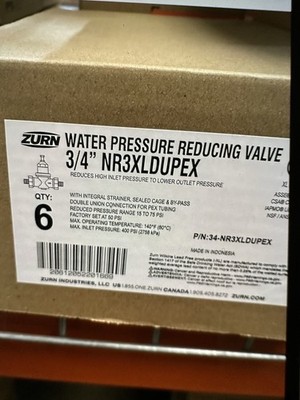 Zurn-Wilkins 34-NR3XLDUPEXF1960 3/4'' Brass Water Pressure Reducing Valve