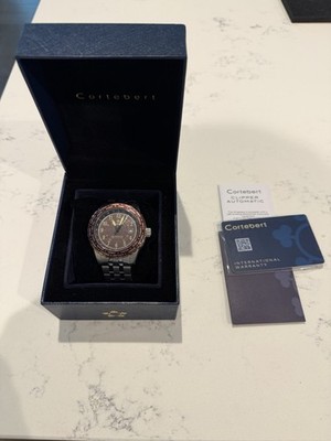 Cortebert Clipper Automatic Men's Brown Dial Date Steel Bracelet 44mm Box