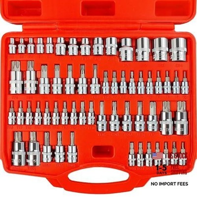 Master Torx Bit Socket and 60-Piece 1/4'', 3/8'', 1/2'' Torx Drive Sockets