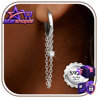 Ohrringe Silber 925 HäNgend Creolen Mit AnhäNger Cubic Zirkonia Quaste Damen
