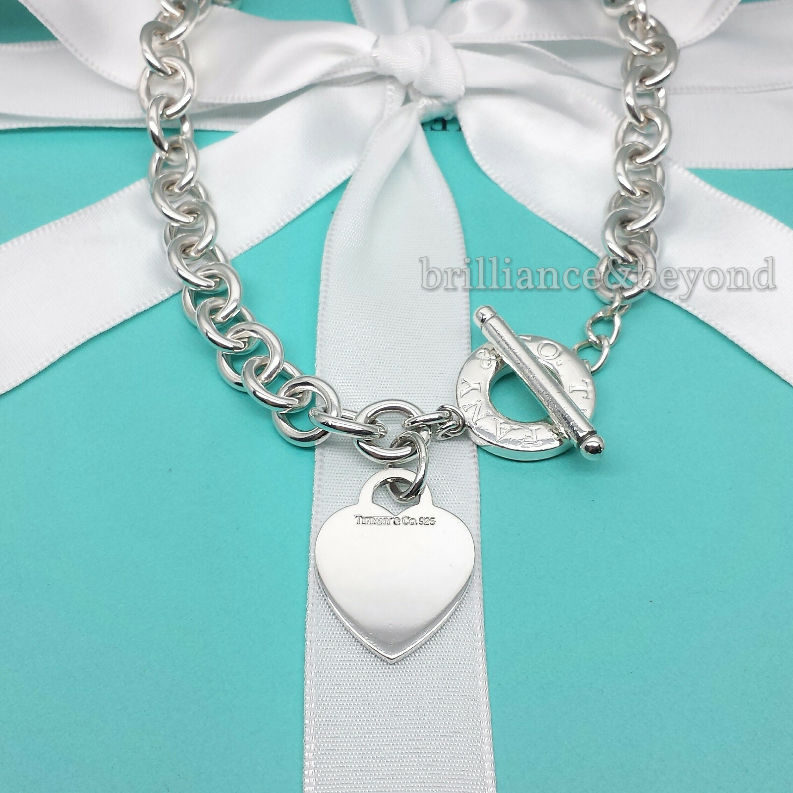 silver heart toggle necklace