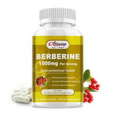 Alliwise Berberine Supplement Capsules 1000mg Organic Ceylon Cinnamon 120 Pills