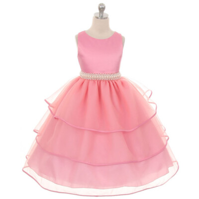 DUSTY ROSE Size 2 Flower Girls Dress Formal Bridesmaid Birthday Wedding Party
