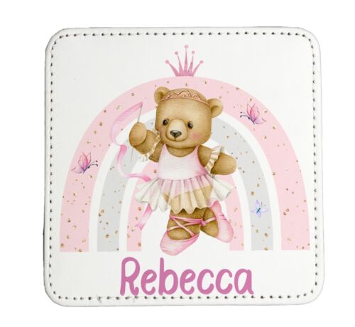 Teddy Ballerina Themed personalised placemat and coaster set - Afbeelding 1 van 3