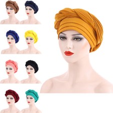 Turban Hijab Chemo Cap Braid Bonnet African Auto Gele Headtie Hat Headwear Wrap