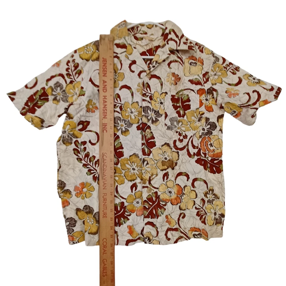 Camisa Hawaiana Jantzen Kona Kai MOD Estampado Floral Años 60 EE. UU. Cabaña Talla Med De Colección Foto 3 de 4
