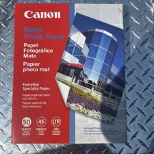 Canon 8.5” x 11” Matte Premium Quality Photo paper 50 sheet count