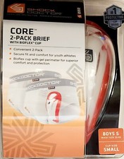 Shock Doctor Core 2 Pack Brief With Bioflex Cup Waist-22"- 24", Boys Size- Small