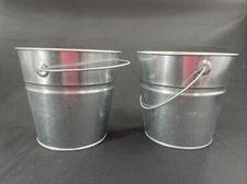 Galvanized 2 Qt Pail Crafting Planter 6" tall x 5.5" wide Country Style lot of 2