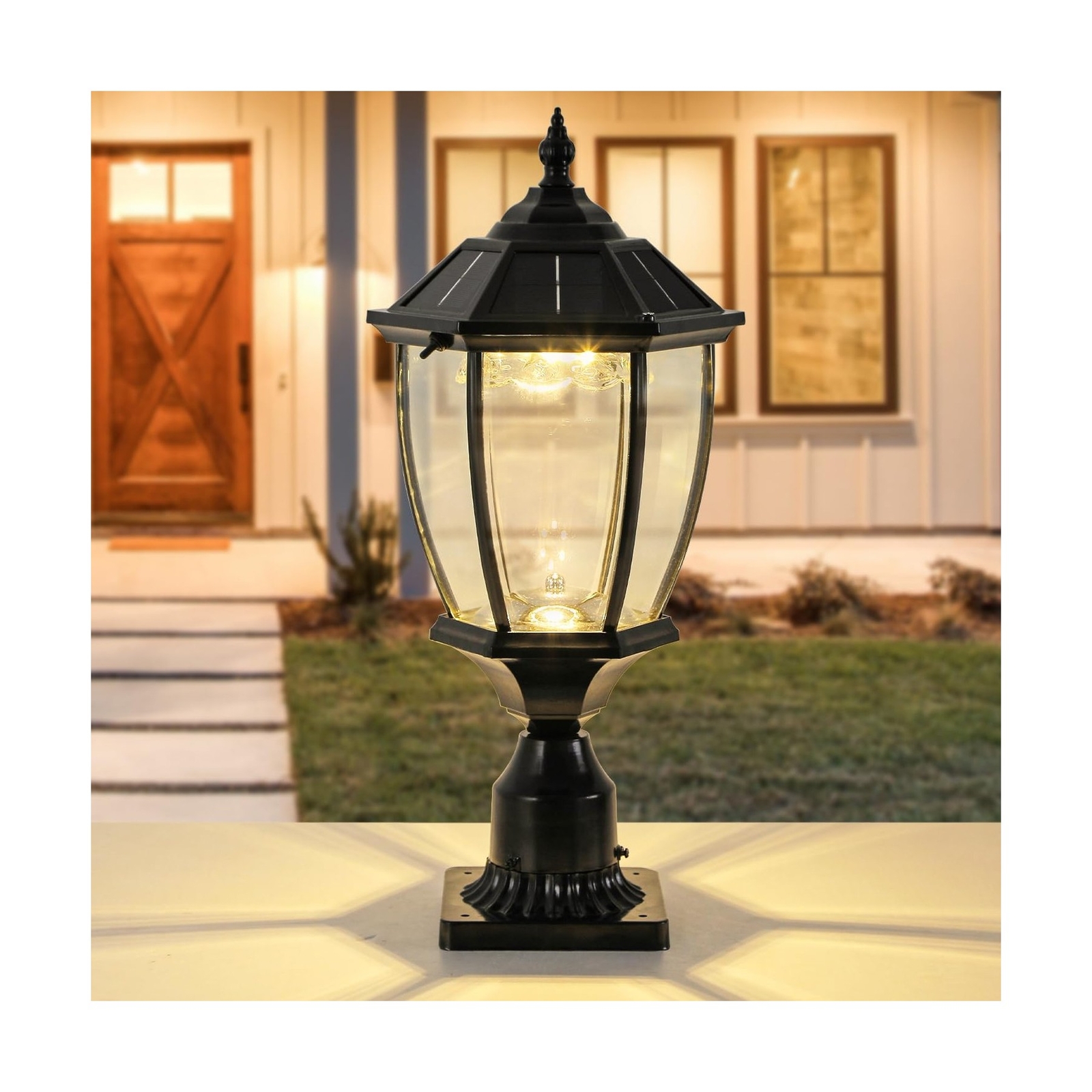GYDZ Solar Post Lights Outdoor Solar Lamp Post Light for Gate Porch