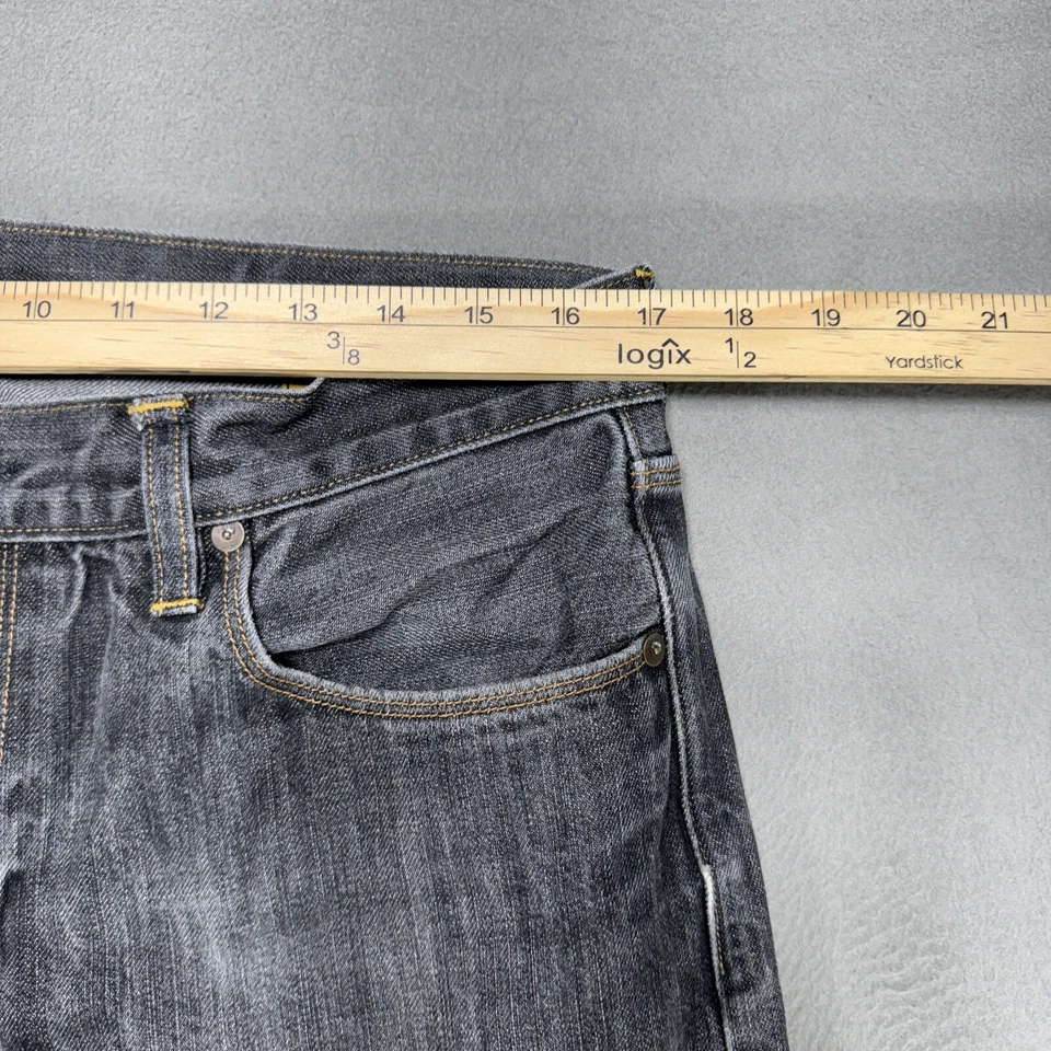 Gap Jeans 1969 Mens 33x30 Gray Low Straight American Grunge Goth Emo Dark Denim - Image 3 of 4