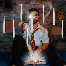 Star-Max schwebende LED Kerzen 10 Stück creme weiß inkl Zauberstab Fernbedienung