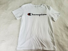 CHAMPION Boys Kids Short Sleeve Graphic Spell Out Athletic T-Shirt White Large