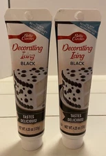 2 Betty Crocker Decorating Icing Black 4.25 oz Each BC19007 USA
